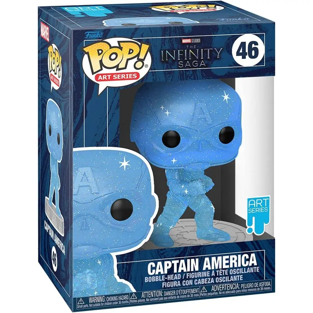 FUNKO POP Capitán America blue Infinity Saga Marvel Studios figura original Art Series 9,5 cm