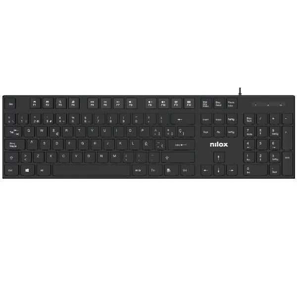 Nilox Negro Teclado Usb, Layout Español,