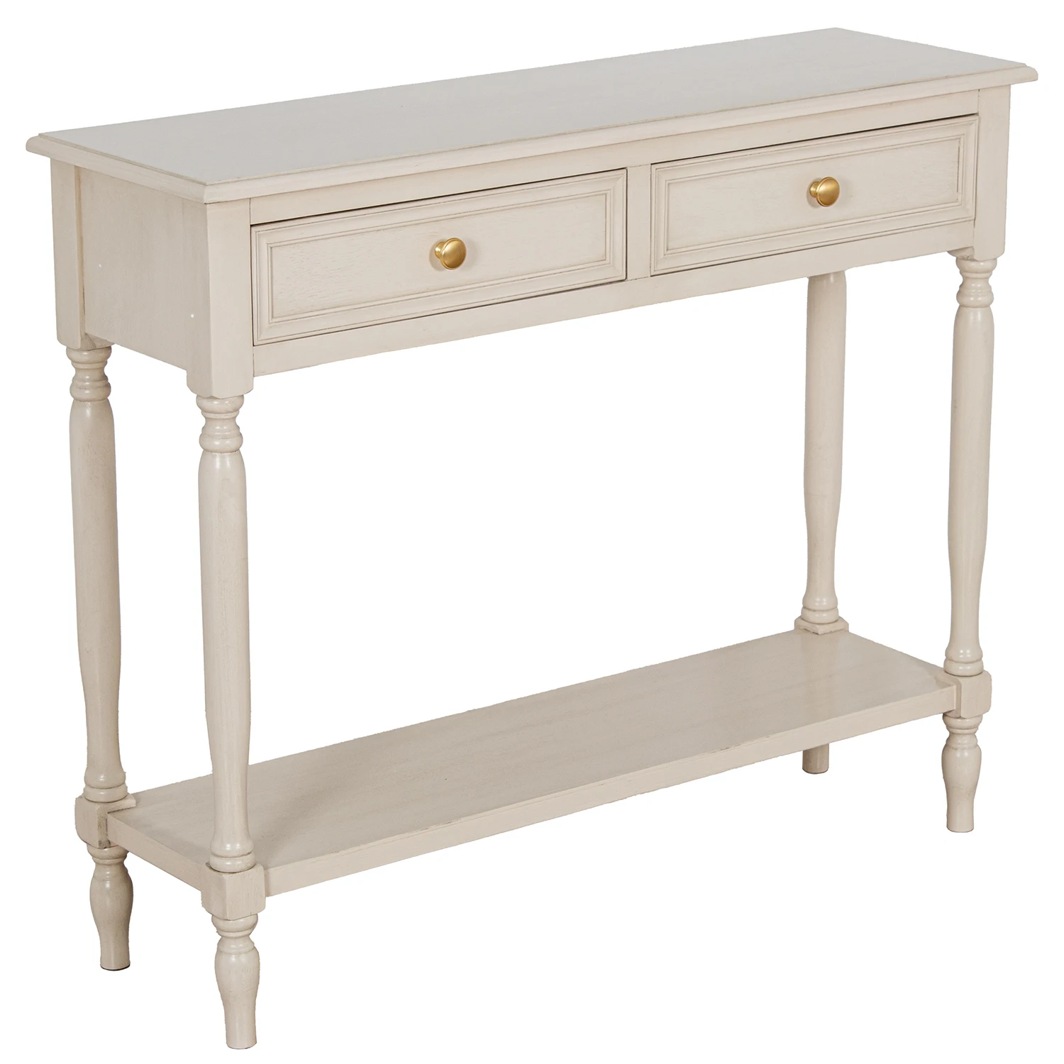 Mesa entrada madera 2 cajonesbeige 90x28x75cm