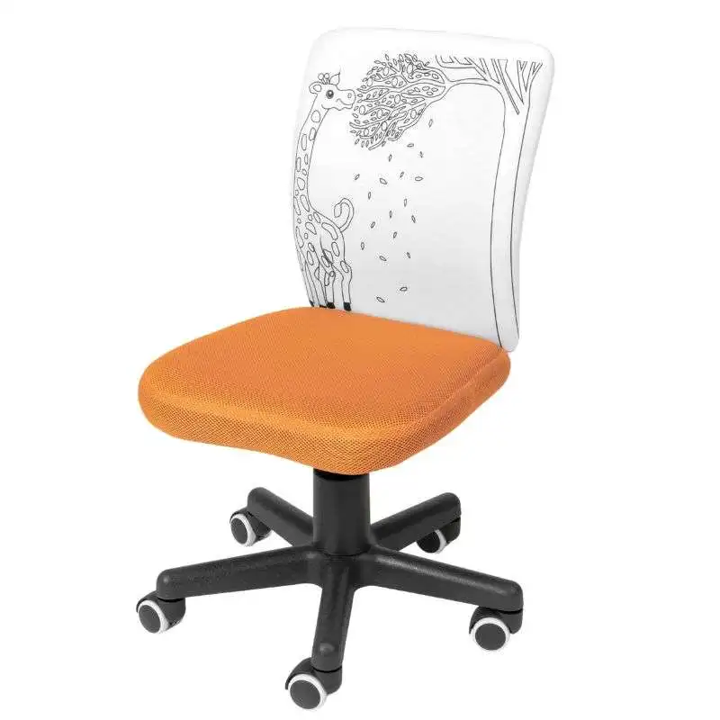 Miroytengo Silla Infantil Pintame Princesa en Color Rosa y Blanco o Jirafa en Color Naranja y Blanco con Ruedas. Rotuladores Incluidos 77x39 cm