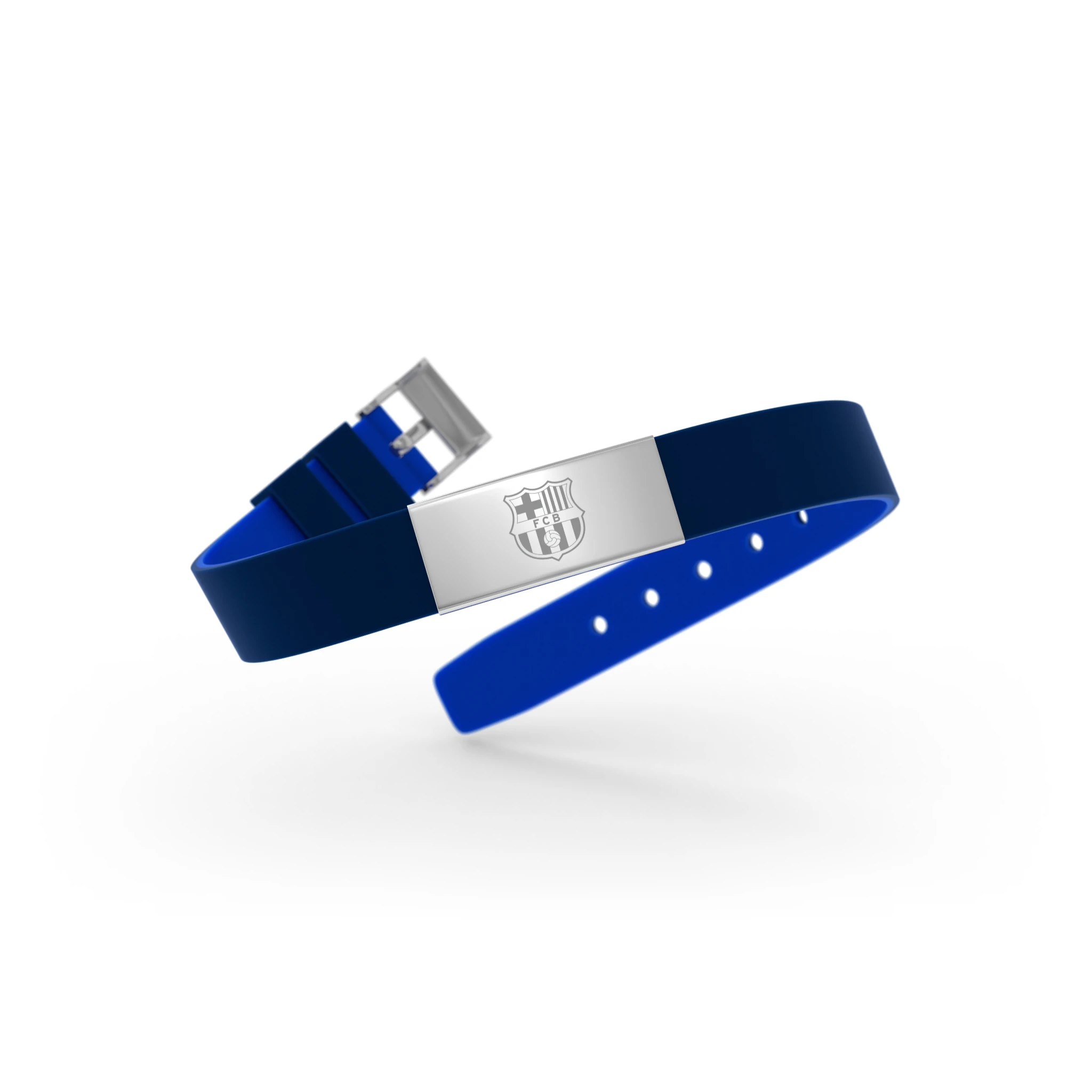 FC Barcelona Pulsera Oficial de Silicona y Acero Inoxidable – Ajustable para Hombre, Mujer y Niño – Regalo ideal para Fans del Barça