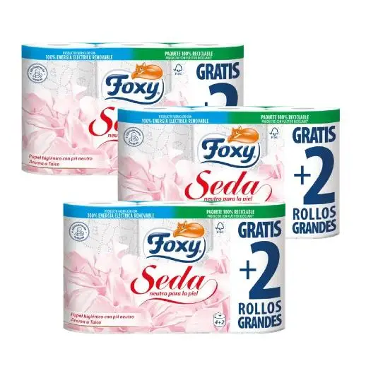 Silk toilet paper 3 layers FOXY 4 + 2 U. PACK3