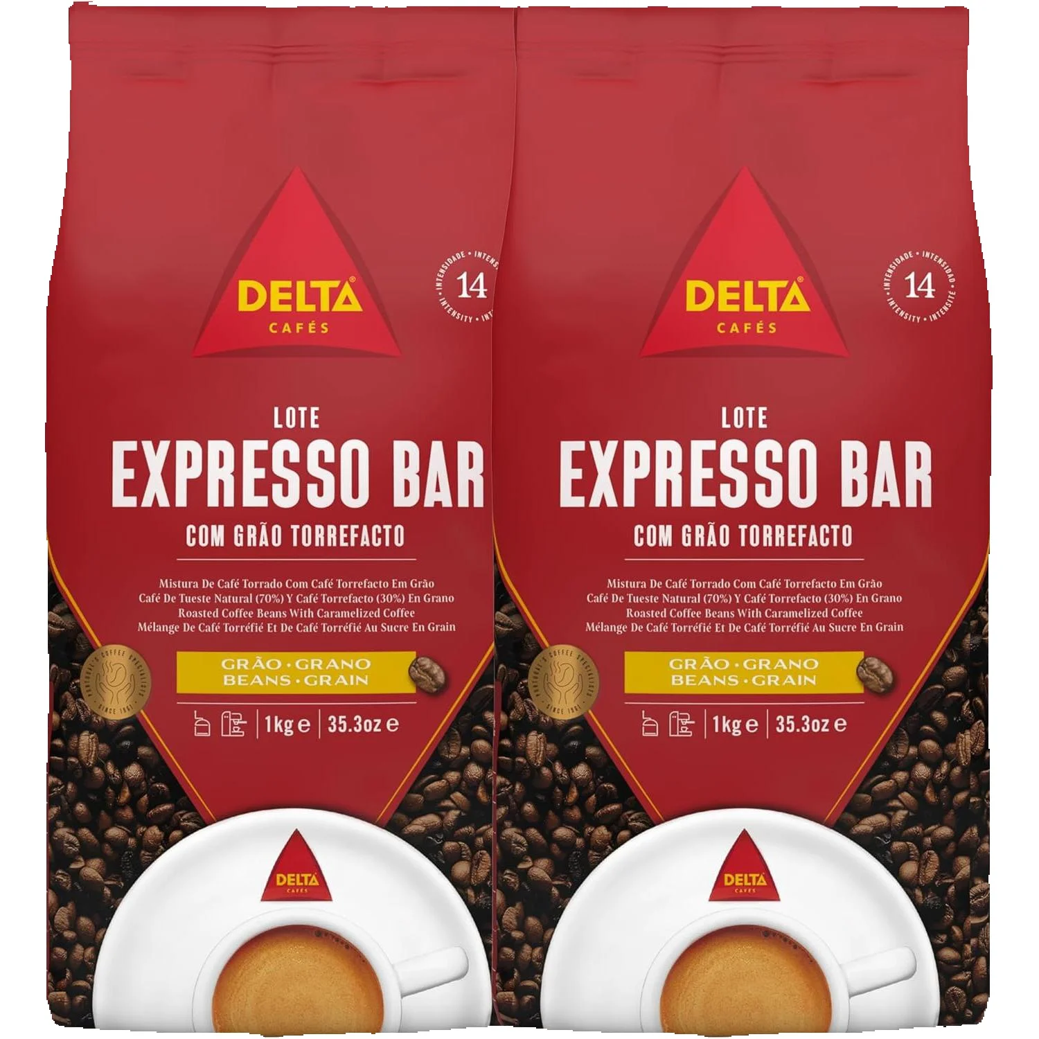 Café Delta Expresso Bar 2 Kg - Grano Selección Premium para Cafeteras Automáticas, Moka y Más- QUMIR