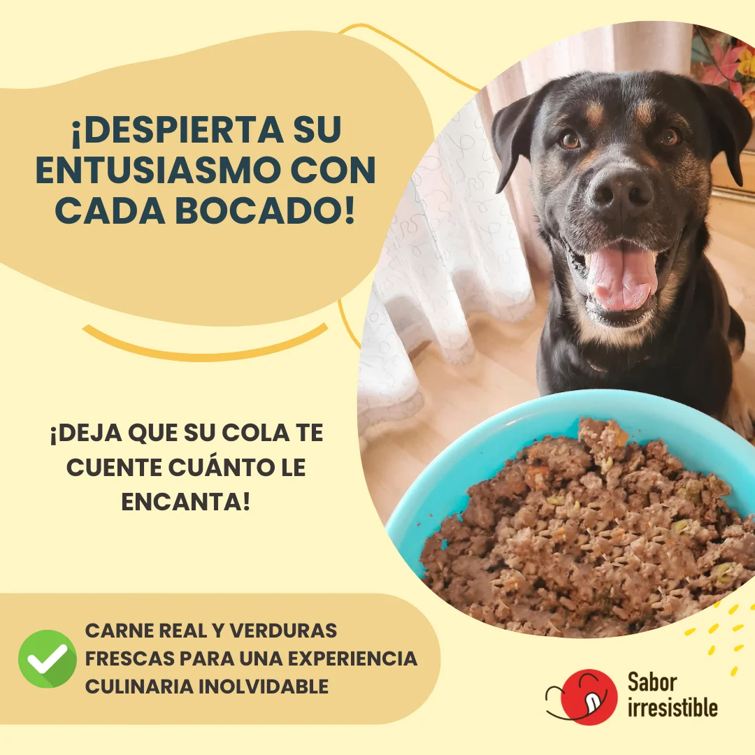 Naturally happy Mix homemade Natural cooked for dogs, beef and chicken wet food-90% meat (6x450gr)