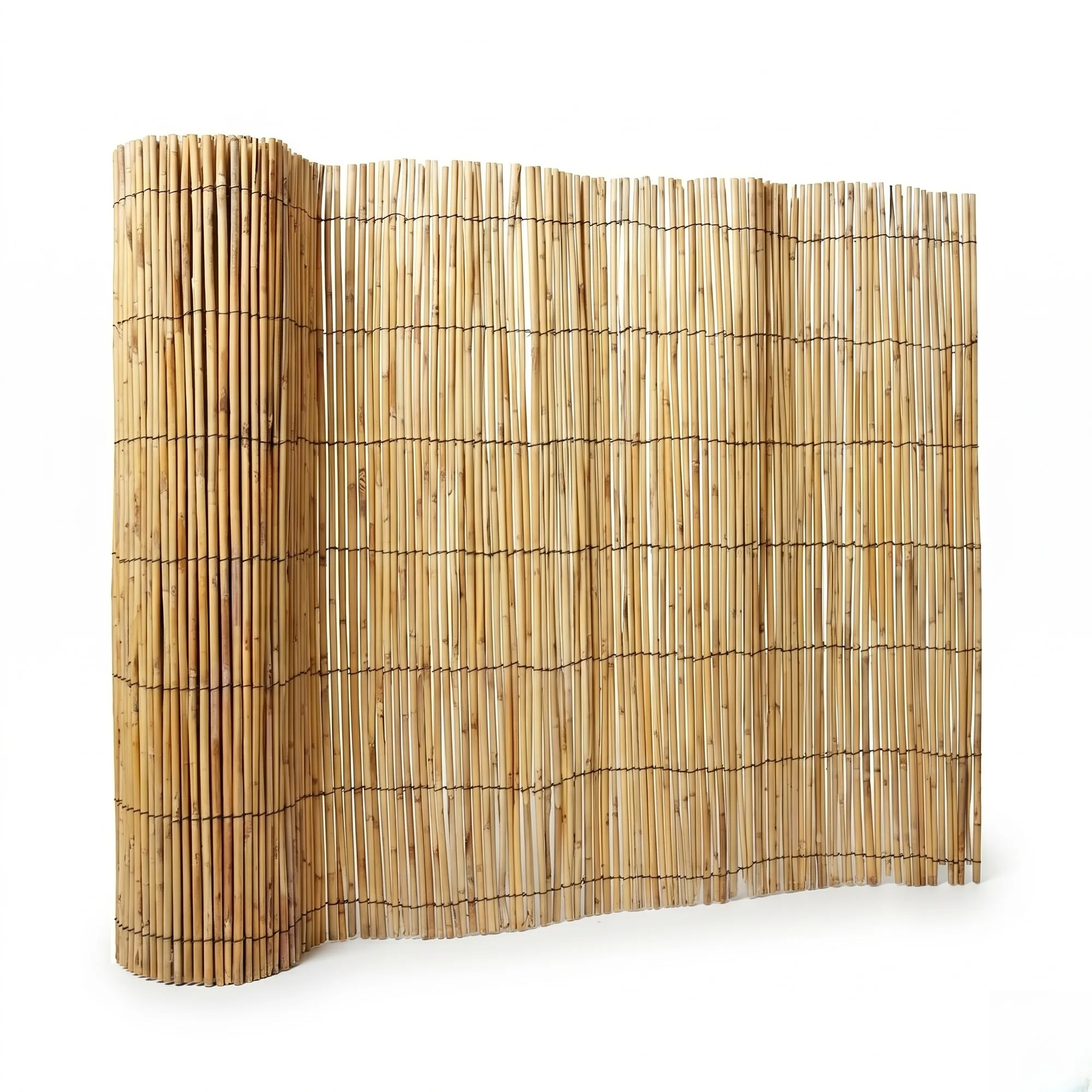 Cañizo de Bambú Natural Pelado para Ocultación y Privacidad, Valla Decorativa de Caña de Bambú 100% Resistente al Exterior para Jardín, Terraza y Balcón, Rollo Separador Ambiental - Comercial Candela