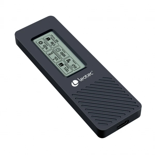 Leotec caja externa para disco ssd m.2 nvme - usb 3.2 gen 2 - panel lcd type-c - 10gbps