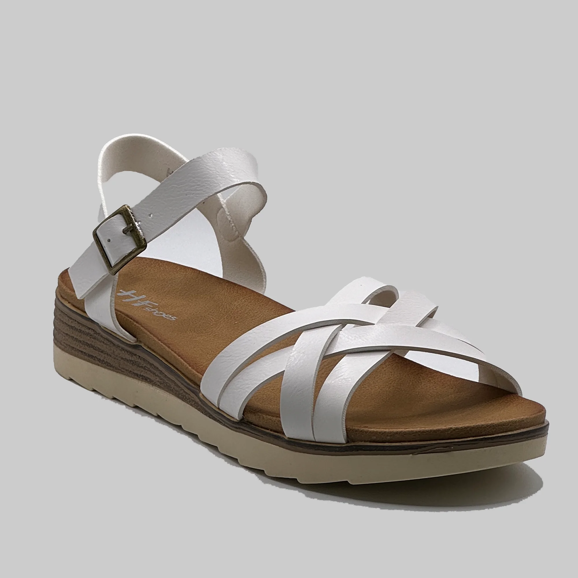 JZ Hermanos Sandalias con plataforma y cierre en la tobillera de punta abierta para mujer