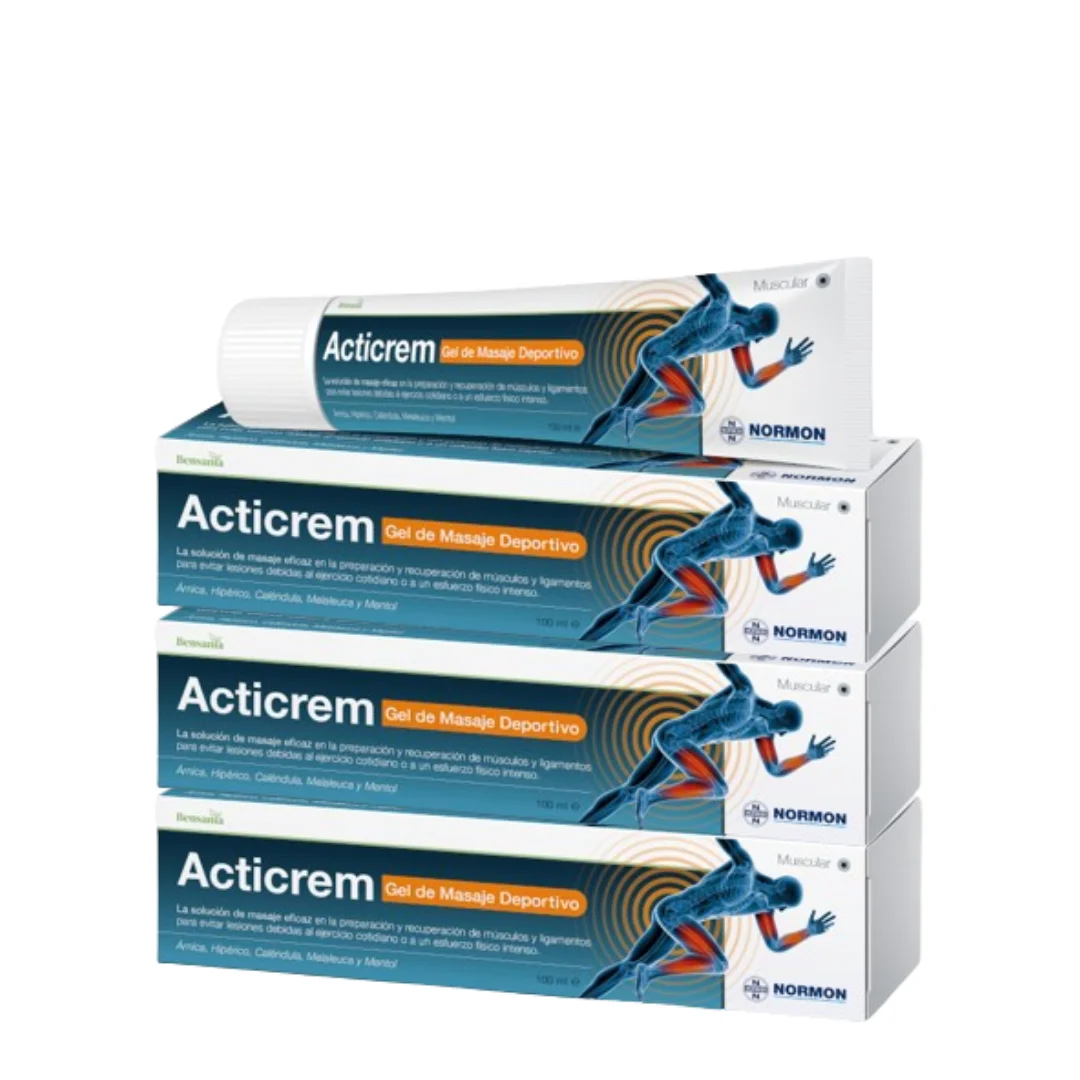 Normocare pack of 3x100ml. Acticrem normon otc sports massage gel