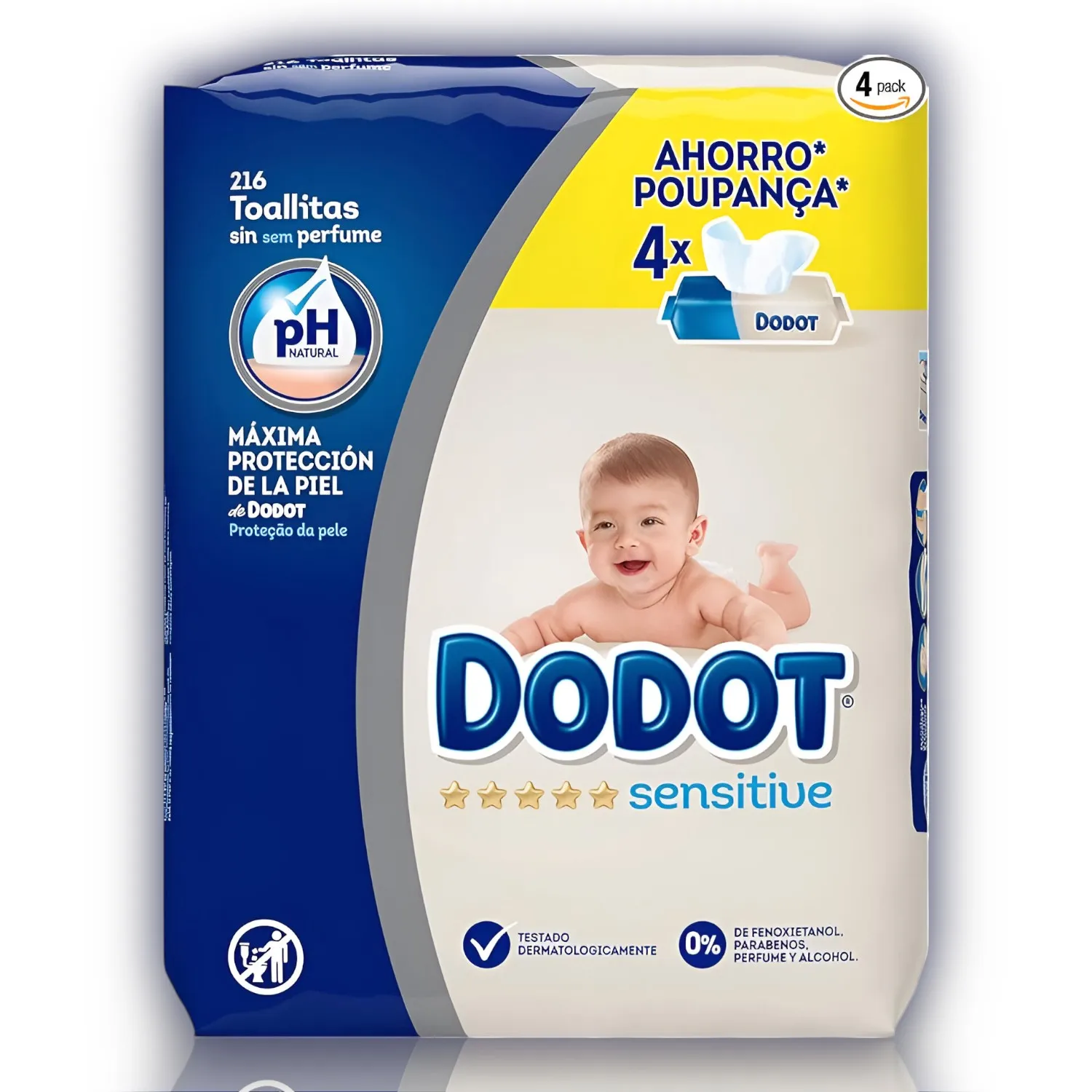 Dodot Toallitas Sensitive - 0% Perfume y Alcohol - 54 Toallitas - DODOT