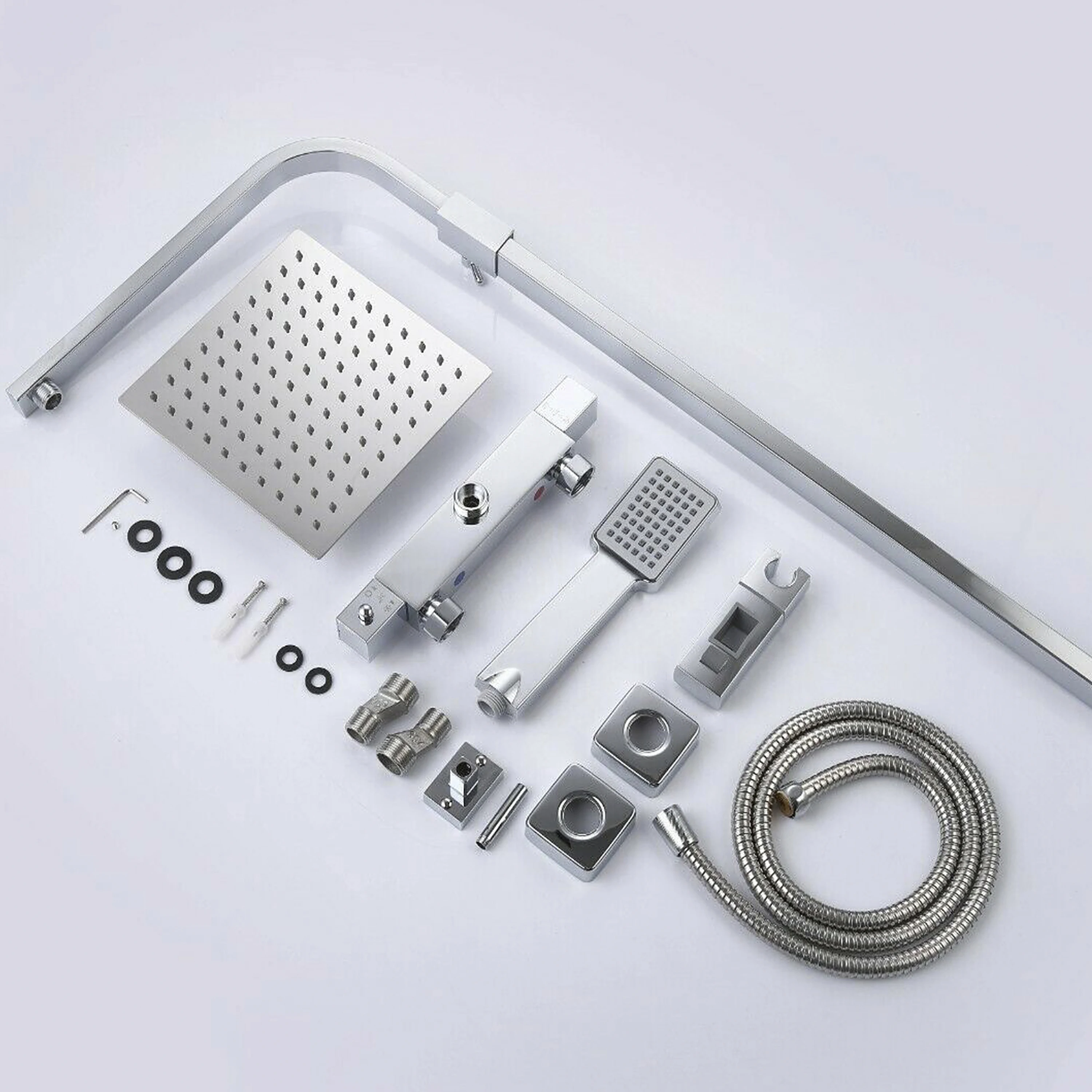 Aica sanitarios aica thermostatic shower column 38 ℃   Square artichoke - shiny chrome finish