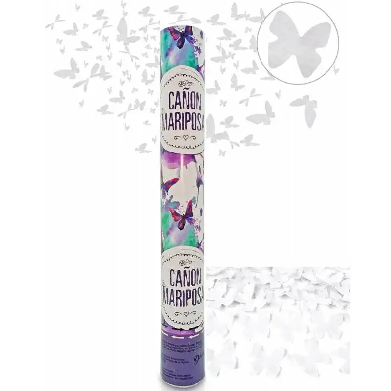 Lote 10 Cañones Confeti Mariposas 40 CM Biodegradables - Cañones Lanza Confetis Bodas