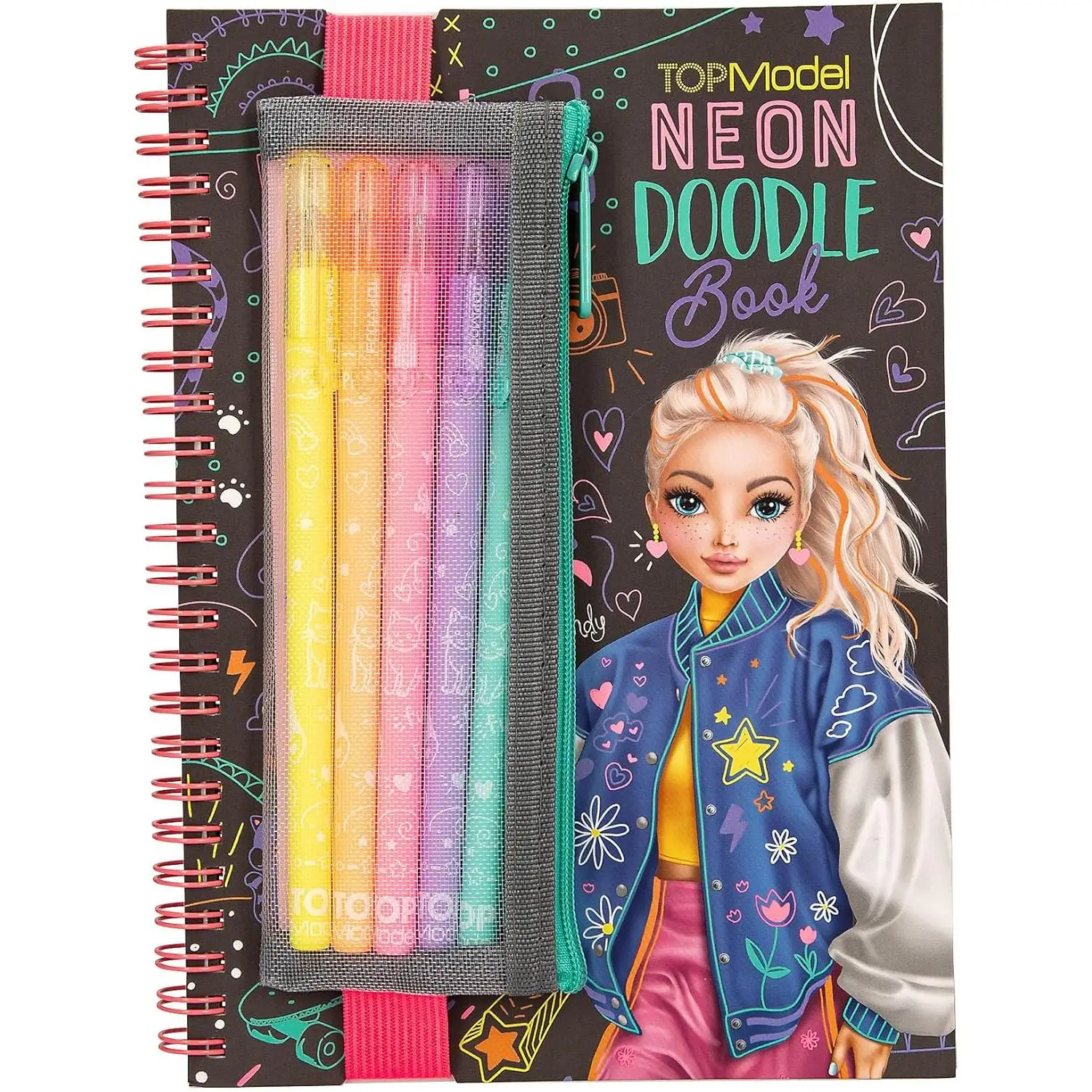 Top Model  Doodle Book Neon Con set de Boligrafos Neon Depesche