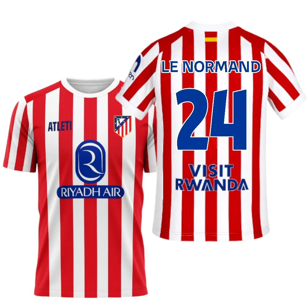 Atletico de Madrid - Camiseta Oficial 25/26 | Johnny #5 | Primera Equipación | Rayas Rojas y Blancas Hombre Adulto