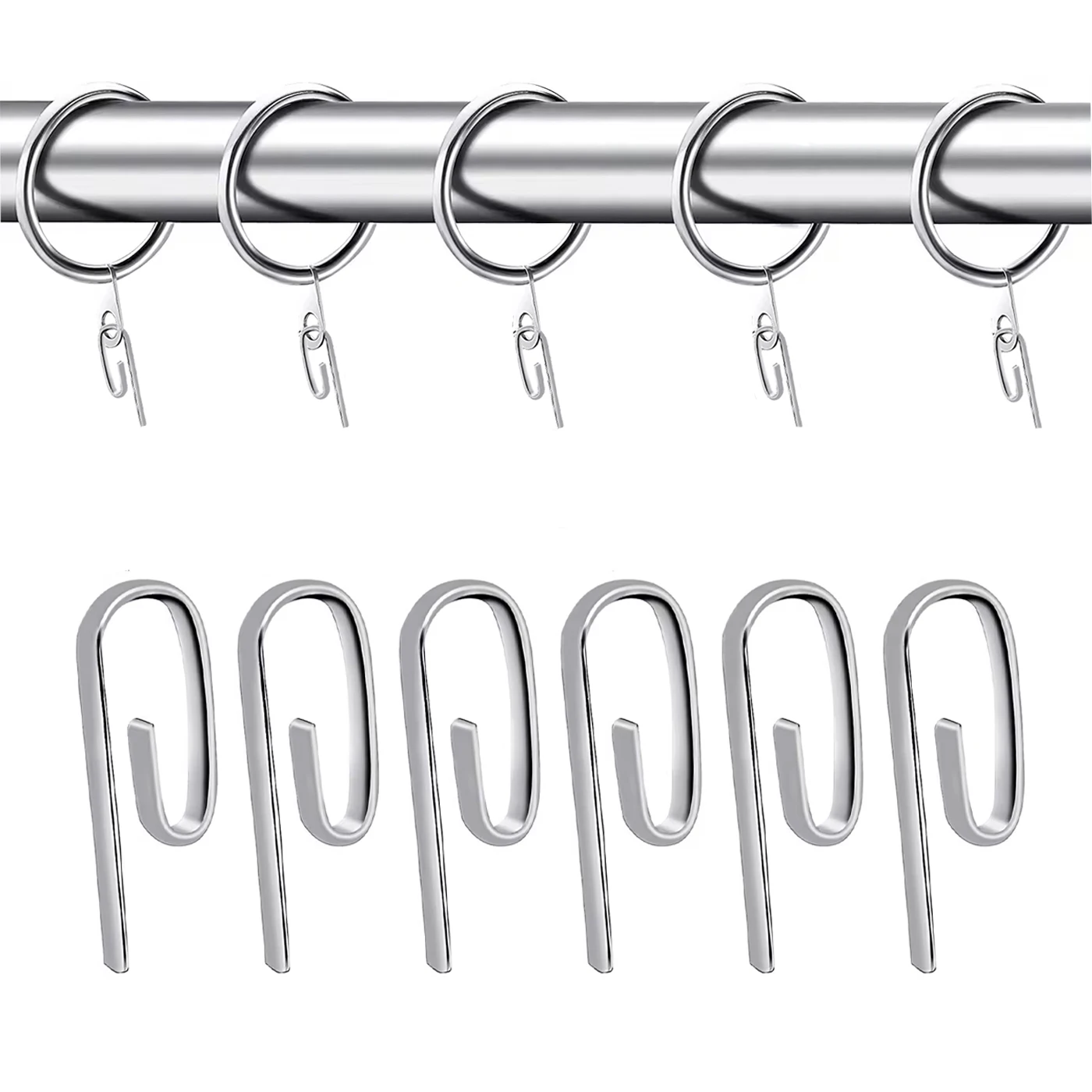 Ganchos de metal para cortina. Ganchos resistentes para Cortinas de Sistema de Riel, Sencilla Instalación.