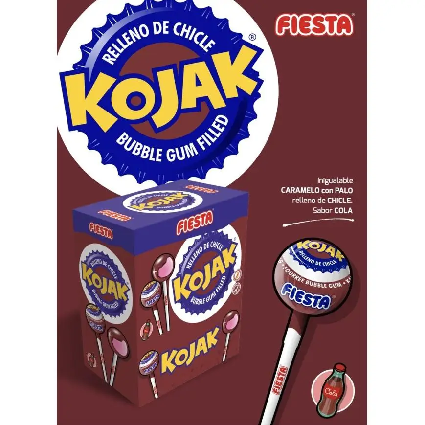 Chupa Chups Kojak cola con chicle estuche 100 unidades