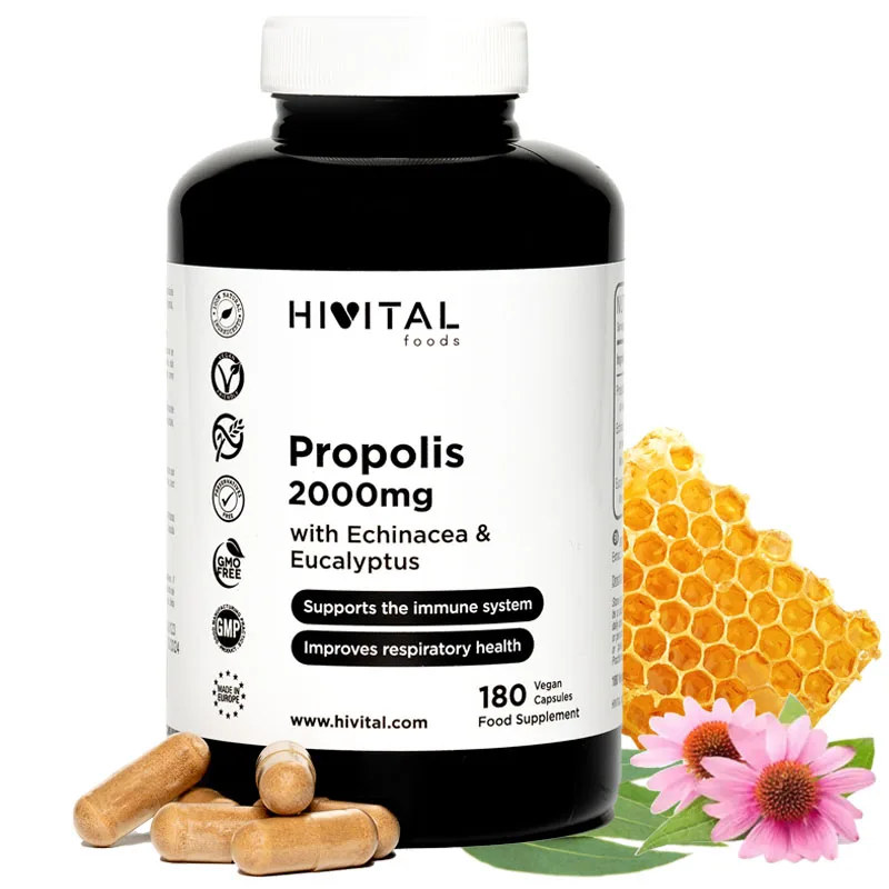 Propolis 2000 mg. 180 vegan capsules for 6 months. Hivital