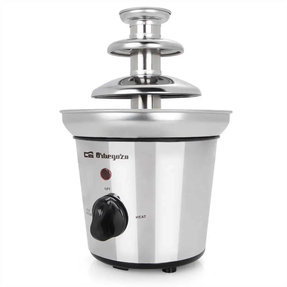 Orbegozo chocolate fountain fch 4000, stainless steel body + fountain, 3 levels, keep warm function, non-slip base, 32 w