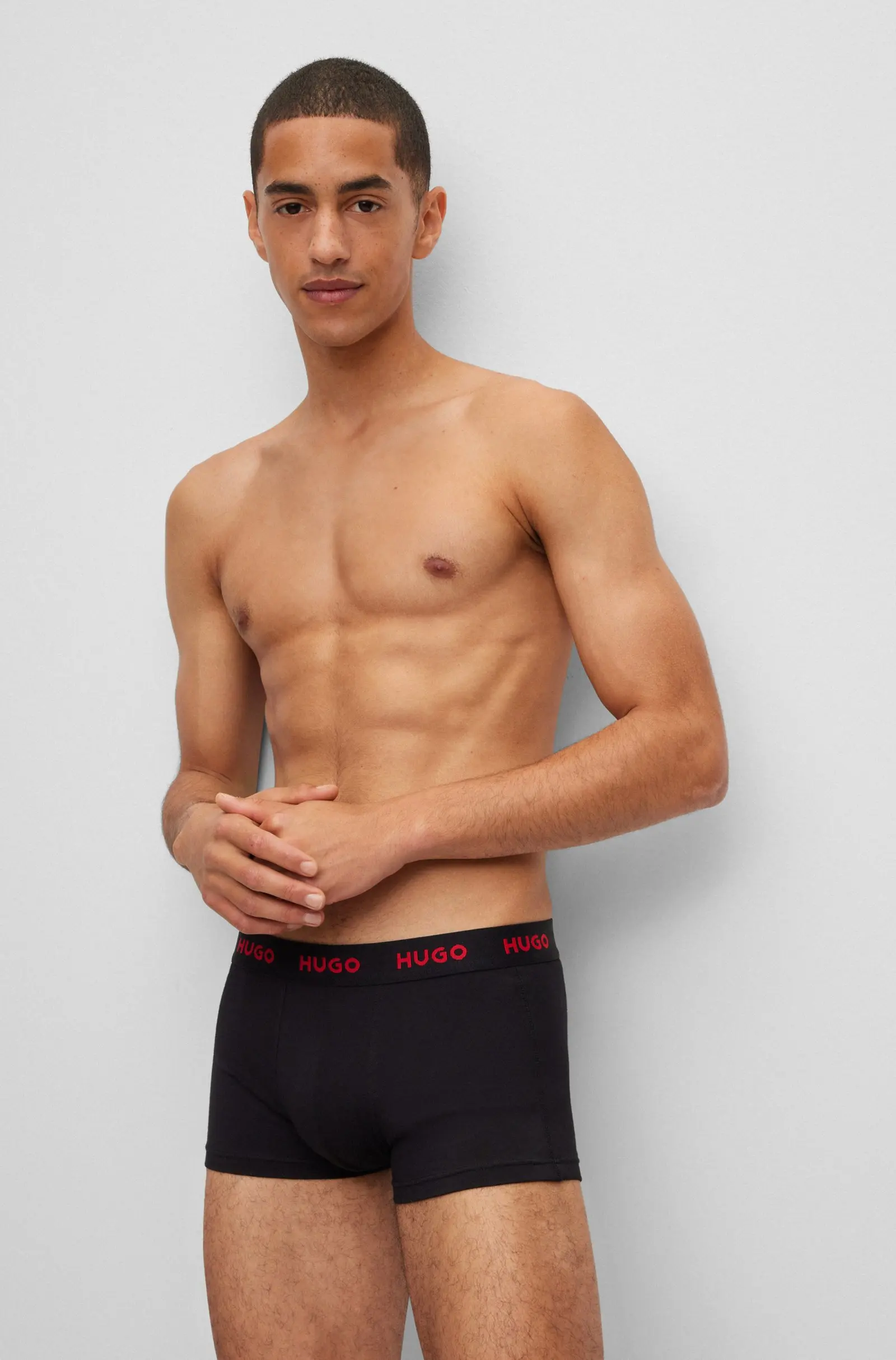 Hugo Boss -3 Pack- Design Cotton Stretch boxer (black, red fantasy and black)