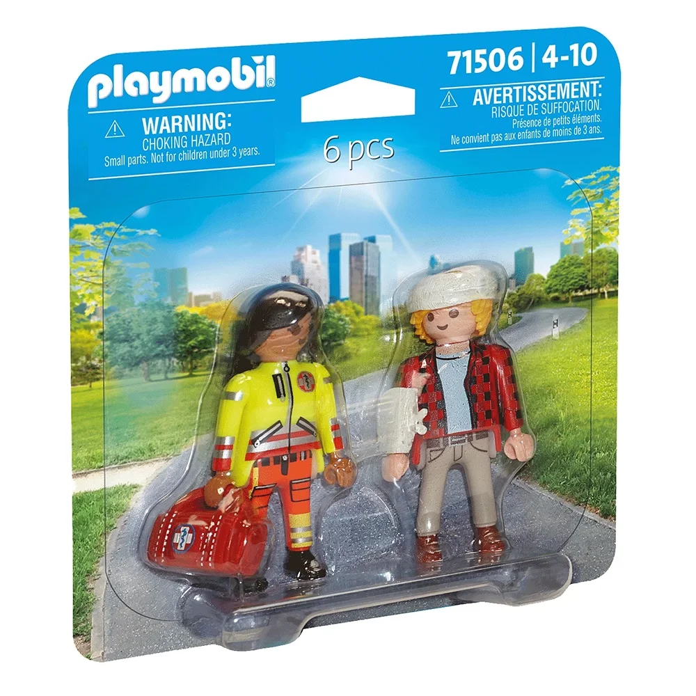 PLAYMOBIL DUO PACK - PARAMÉDICO CON PACIENTE, 71506, TIENDA CON LICENCIA OFICIAL