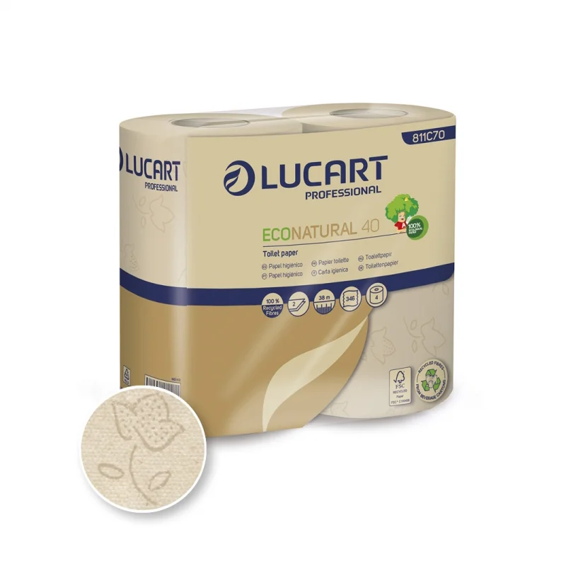 Eco Natural ecological toilet paper 40 Lucart 4 rolls 38m.