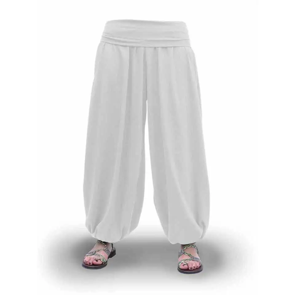 Aladin white wide wide Unisex Savari pants