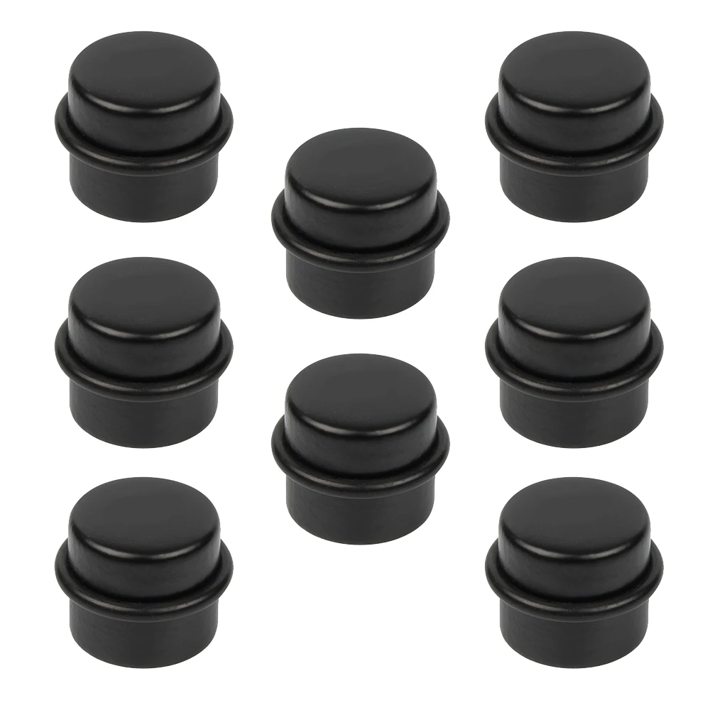 8 Un. TOPE de Puerta adhesivo en madera lacada negro - Diámetro 37MM