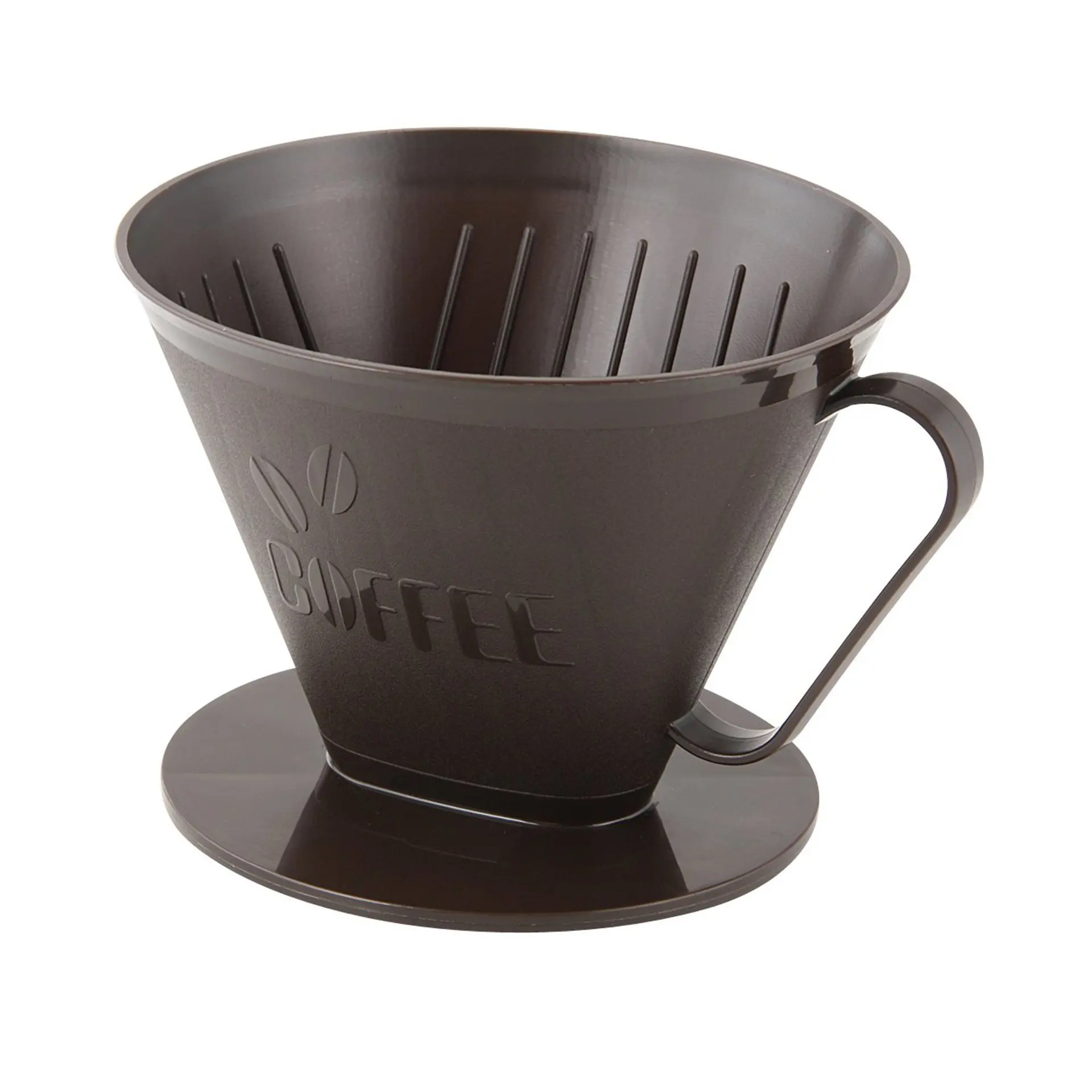 Fackelmann Filtro de Café Permanente, No. 4, Portafiltro, Filtro de Café para hasta 4 tazas, Filtro Reutilizable de Plástico, Filtro de mano, Color Negro, Apto para Lavavajillas, 1 ud.
