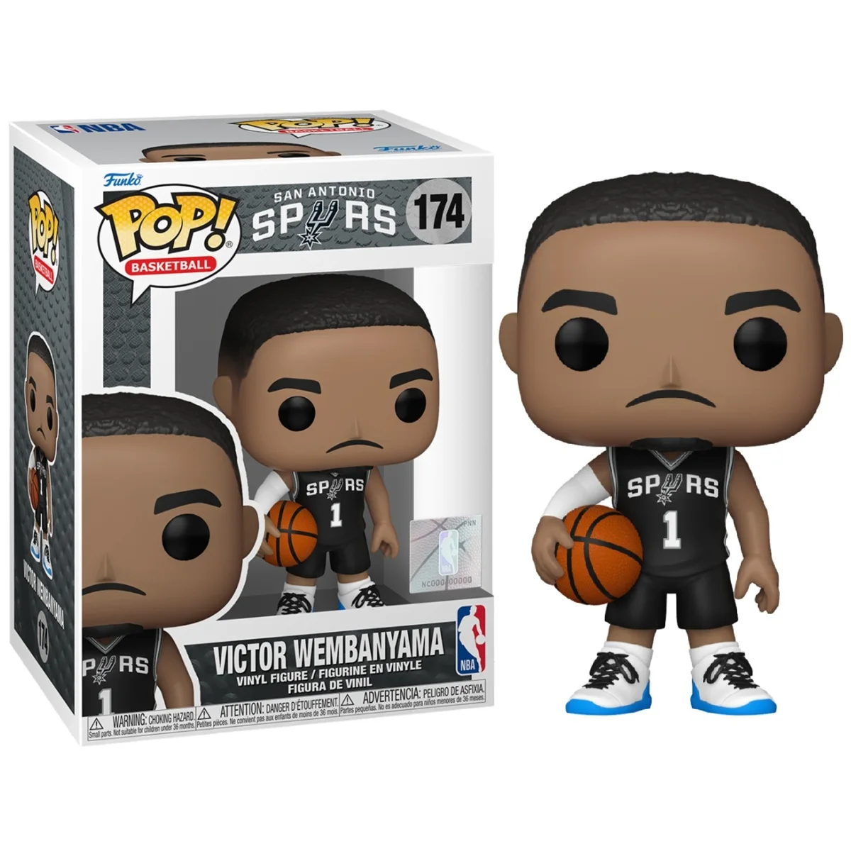 FUNKO POP! NBA: SAN ANTONIO SPURS – VICTOR WEMBANYAMA, 75120, Nº174, TIENDA CON LICENCIA OFICIAL