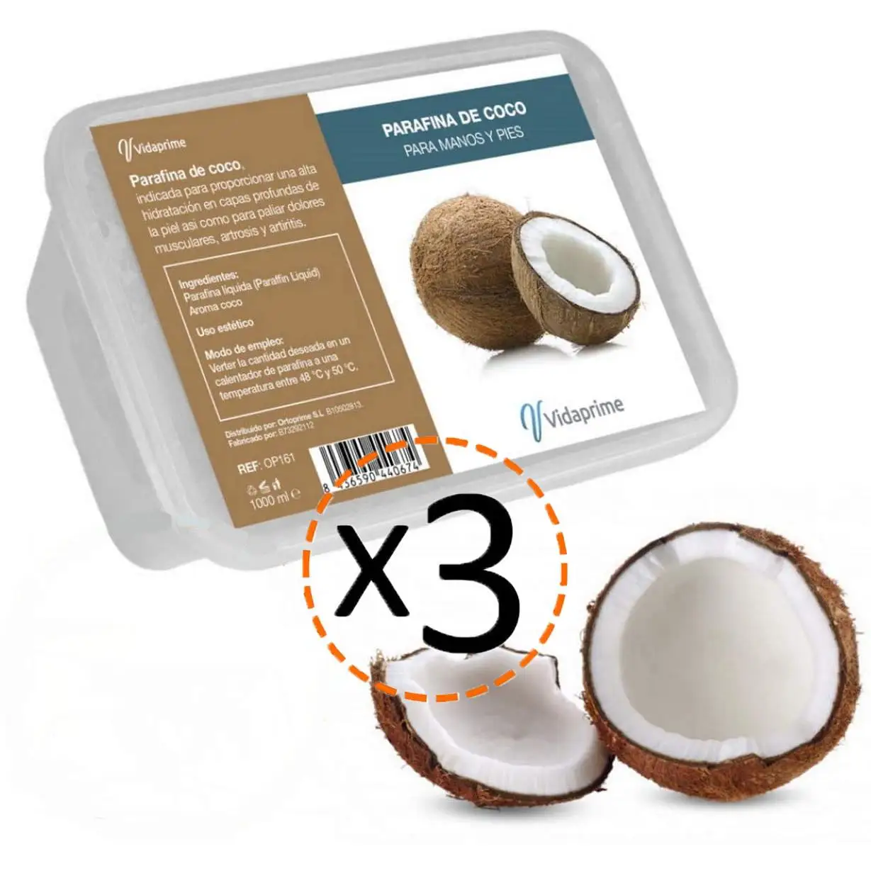 Pack Parafina Antioxidante para Manos y Pies 3000 ml | Coco Ortoprime Ortoprime