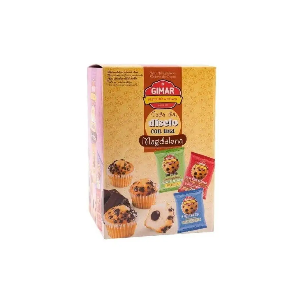 Mini madalena rell.choco env.1.5kg (units 120 approx) n / yogurt dough + choco seeds and choco filling. Hospitality type