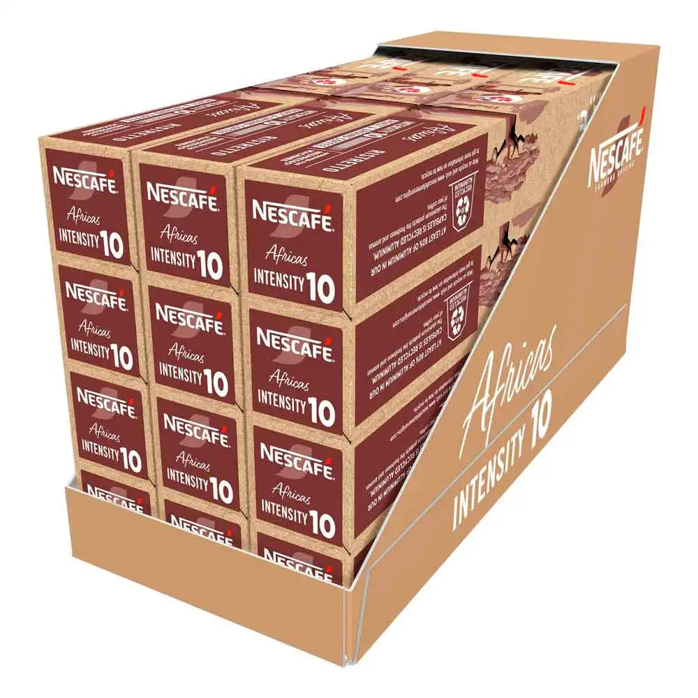 Africas Ristretto Nescafé. 120 cápsulas de Aluminio (12 tubos de 10 cafés)  Formato ahorro