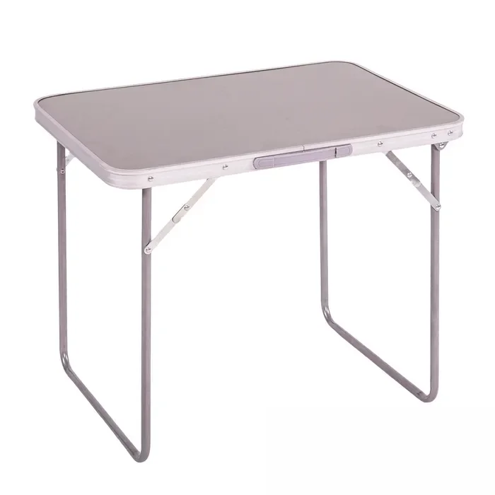 LILI HOME Mesa Plegable La superficie de la mesa está hecha de MDF (fibra de densidad media), resistente a los arañazos y a la oxidación, y fácil de limpiar. La construcción de aluminio ligero facilita su transporte. Los marcos de tubos de