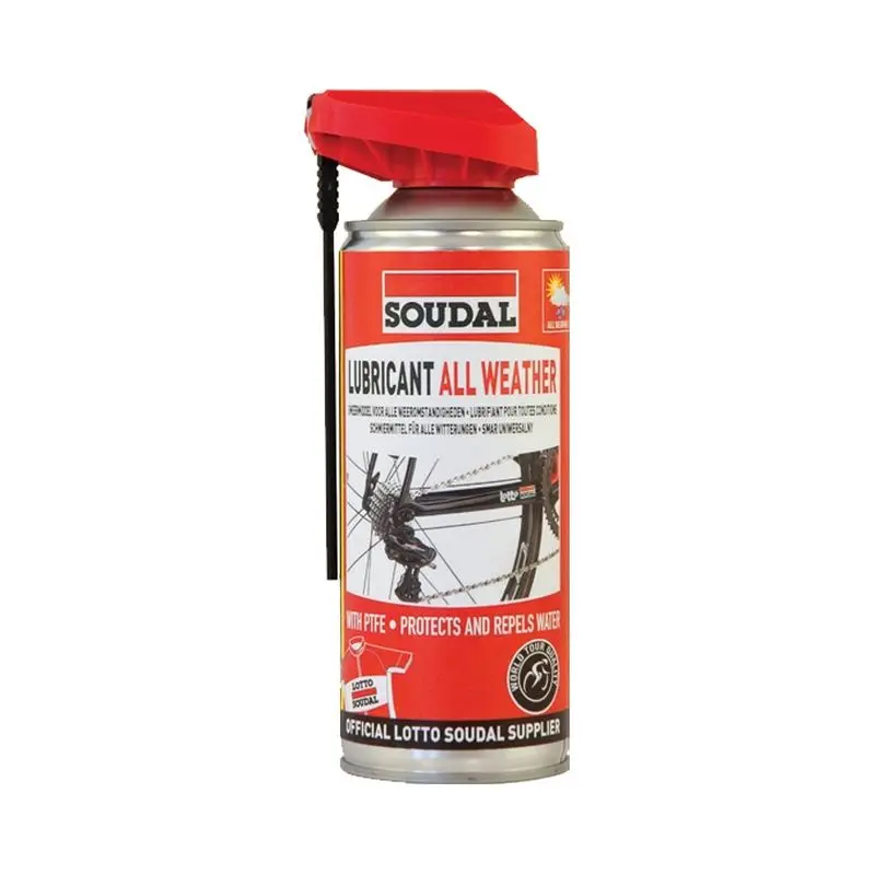 SOUDAL lubricant Spray 4 seasons 400 ml-bicycle chain oil-Soudal PTFE lubricant to lubricate chains, changes, cables...