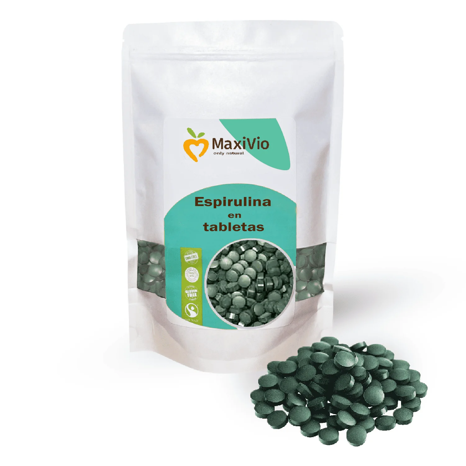 Espirulina en comprimidos 1 kg (4000 comprimidos 250 mg) - Espirulina verde Vegana