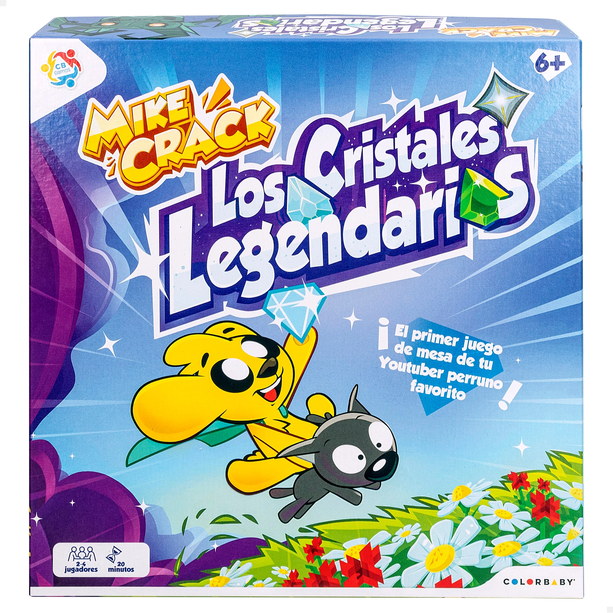 Mikecrack Official Board Game "Los Cristales Legendarios" for 2-4 Players, Easy to Learn Adventure Game for Ages 6+, Includes Board, Markers, Spinner, Challenges, and Figures, Ideal for Family Fun and Social Interaction.