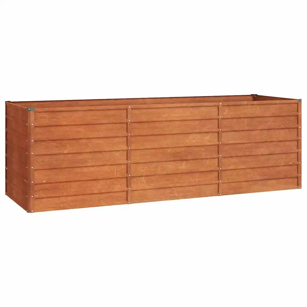 Arriate oxidado de acero corten 240x80x77 cm Maceta de exterior apta para verduras, flores, hierbas y fresas. Ideal para el patio o el balcón. Planta resistente. Macetas para el hogar y el jardín