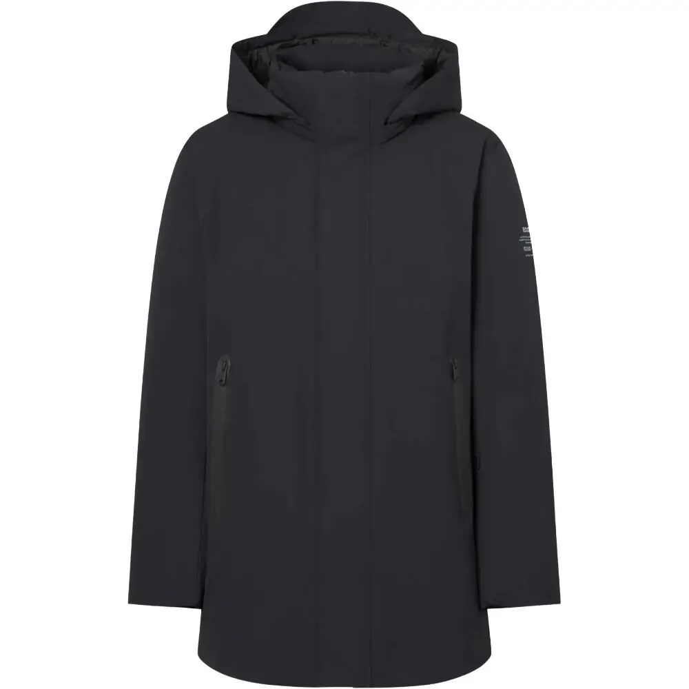Cazadora Negra Ecoalf Parko Jacket Black Repelente Al Agua