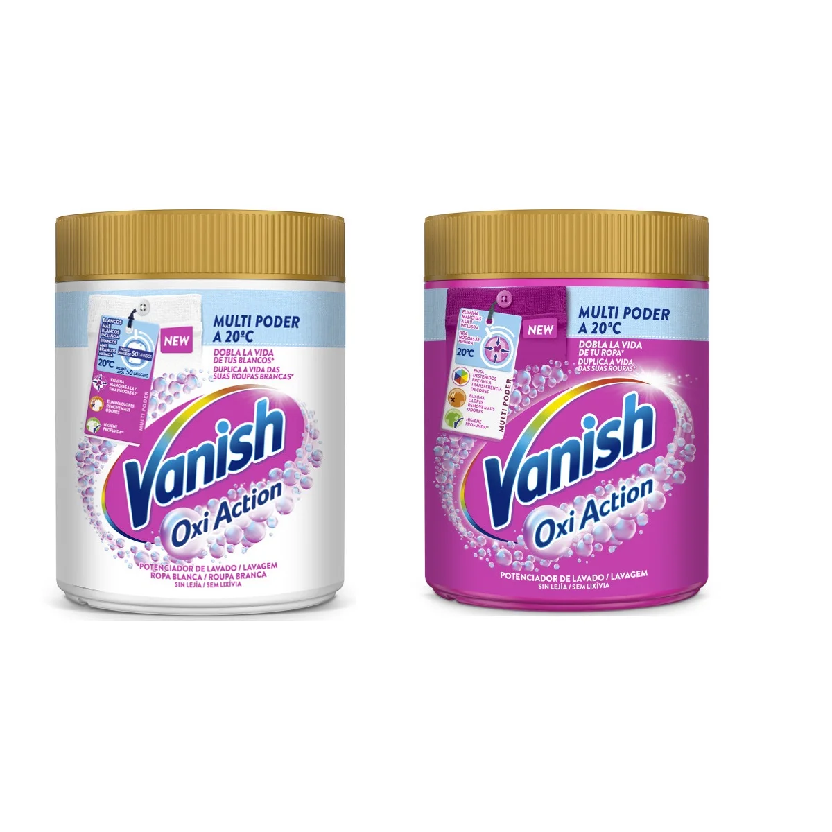 Vanish Oxi Advance stain remover batch linen + Color clothing, remove odors, enhancer wash powder-2x400 gr