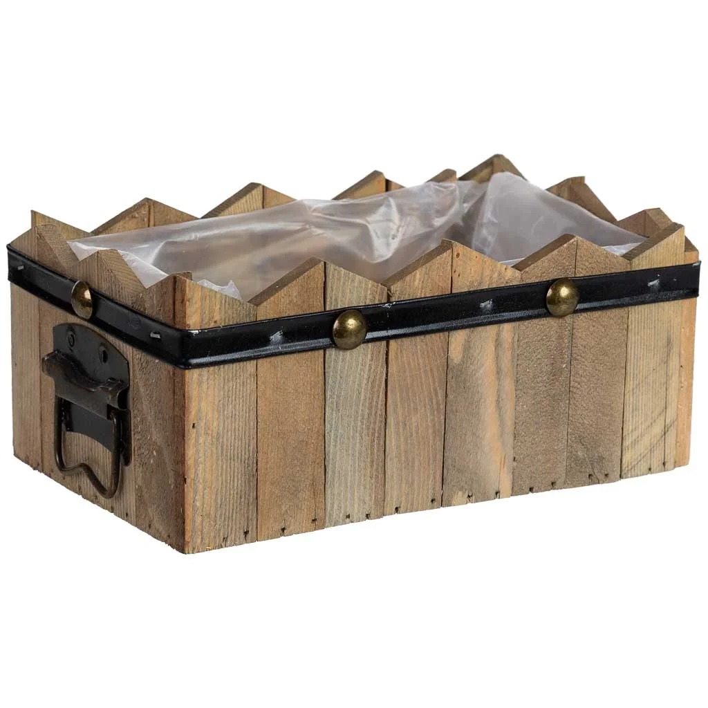 Wonderlust Deco - Cesto rectangular de madera azul 24x15x9/10.5h cm Azul 24x15x9/10.5h cm