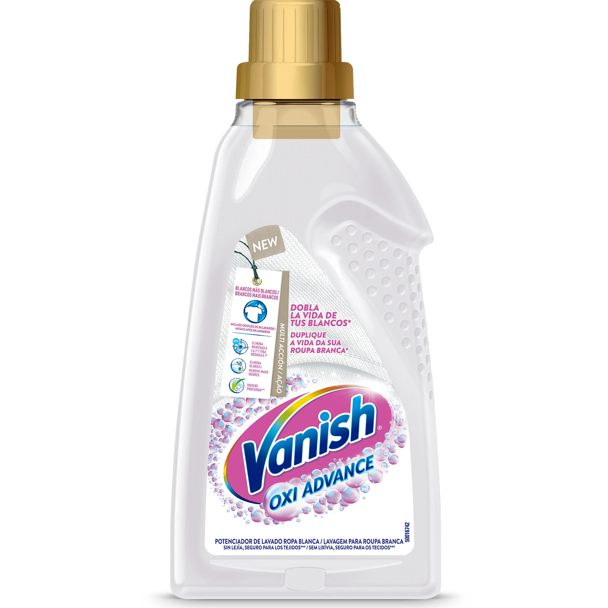 Vanish Oxi Advance Quitamanchas para la Ropa Blanca, elimina olores, potenciador de Lavado en gel - 1500 ml