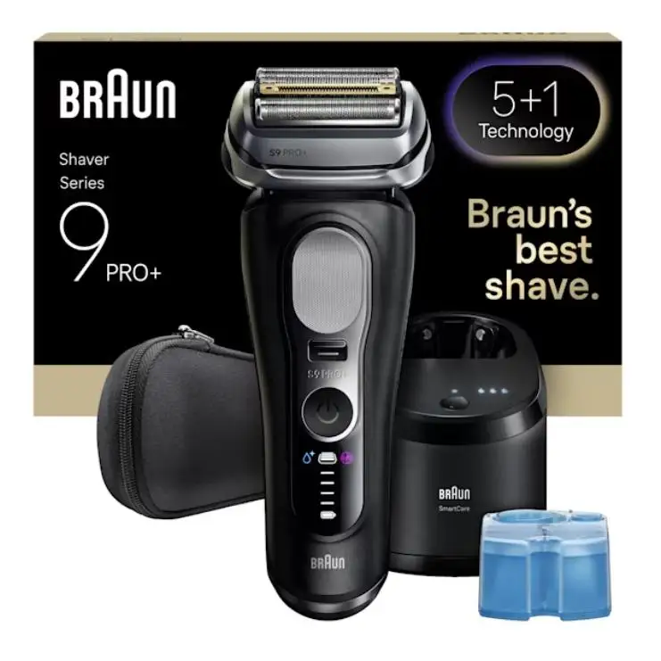 Braun Series 9 Pro+ 9660CC Afeitadora de cuchillas Recortadora Negro, Plata