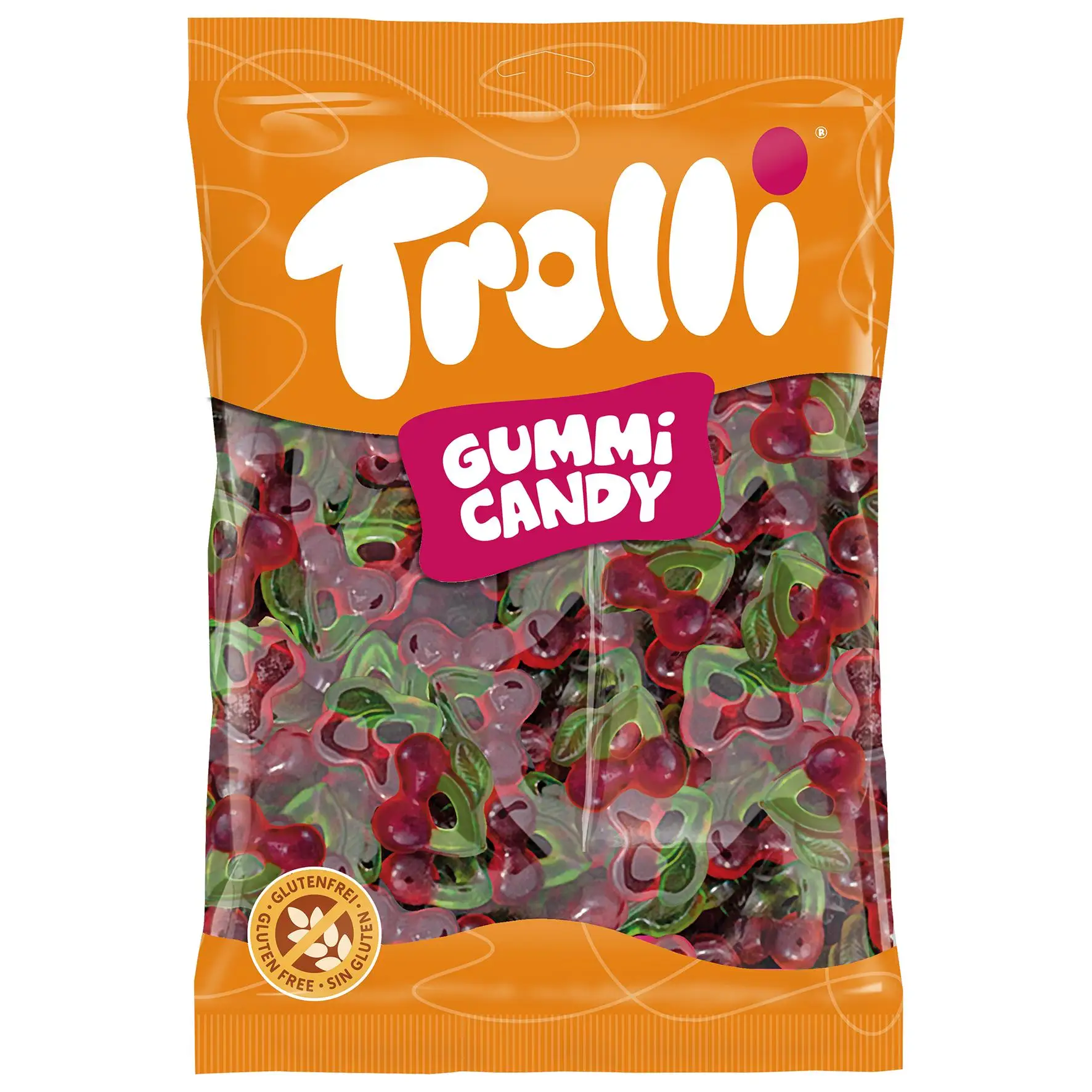 Trolli glitter cherries-1kg Gluten-free bag