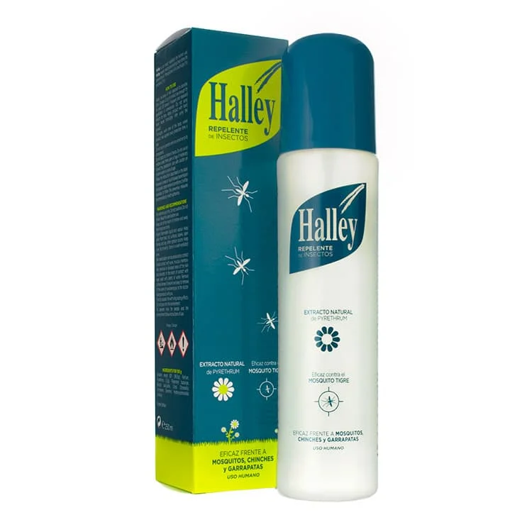 Halley Repelente de Insectos Extracto Natural de Pyrethrum Eficaz frente al Mosquito Tigre, Mosquitos, Chinches y Garrapatas 250ml