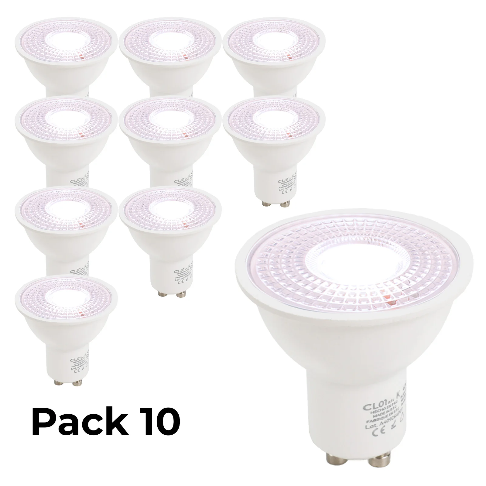 ALPINALUZ Pack of 10 LED bulbs GU10 7W 45 ° SMD2835 770lm 220V No Flicker/Flicker