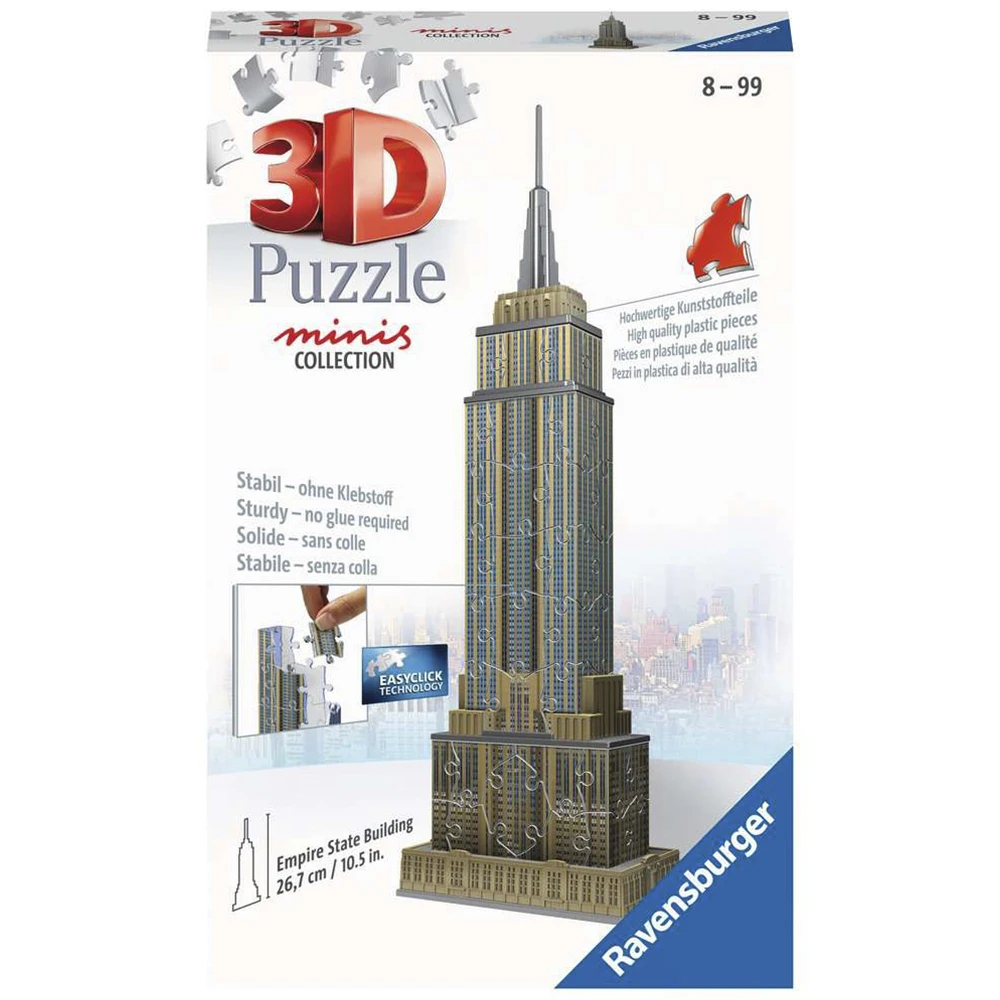 RAVENSBURGER PUZLE 3D MINI EMPIRE STATE BUILDING 54 PIEZAS, 11271, TIENDA CON LICENCIA OFICIAL