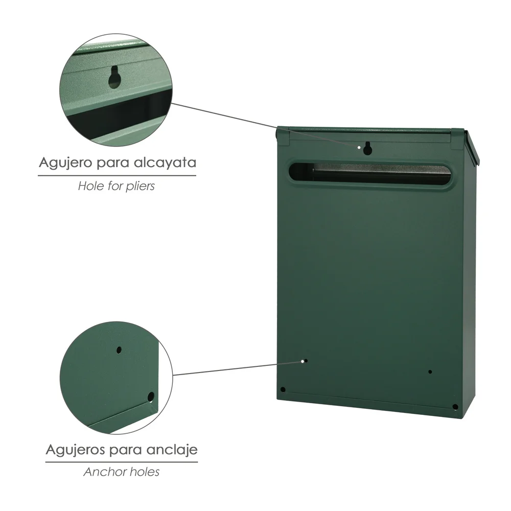 WOLFPACK LINEA PROFESIONAL 03080575 SATURNIA Buzon Exterior 205 x 300 x 70 mm. Verde, Multicolor, Individual