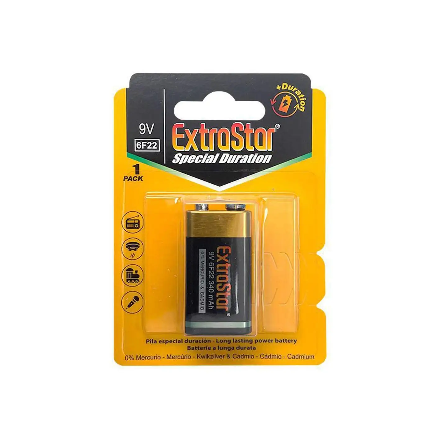 Pack x12 Uds Pilas Estrastar 6F22 de 9V - Alto Rendimiento