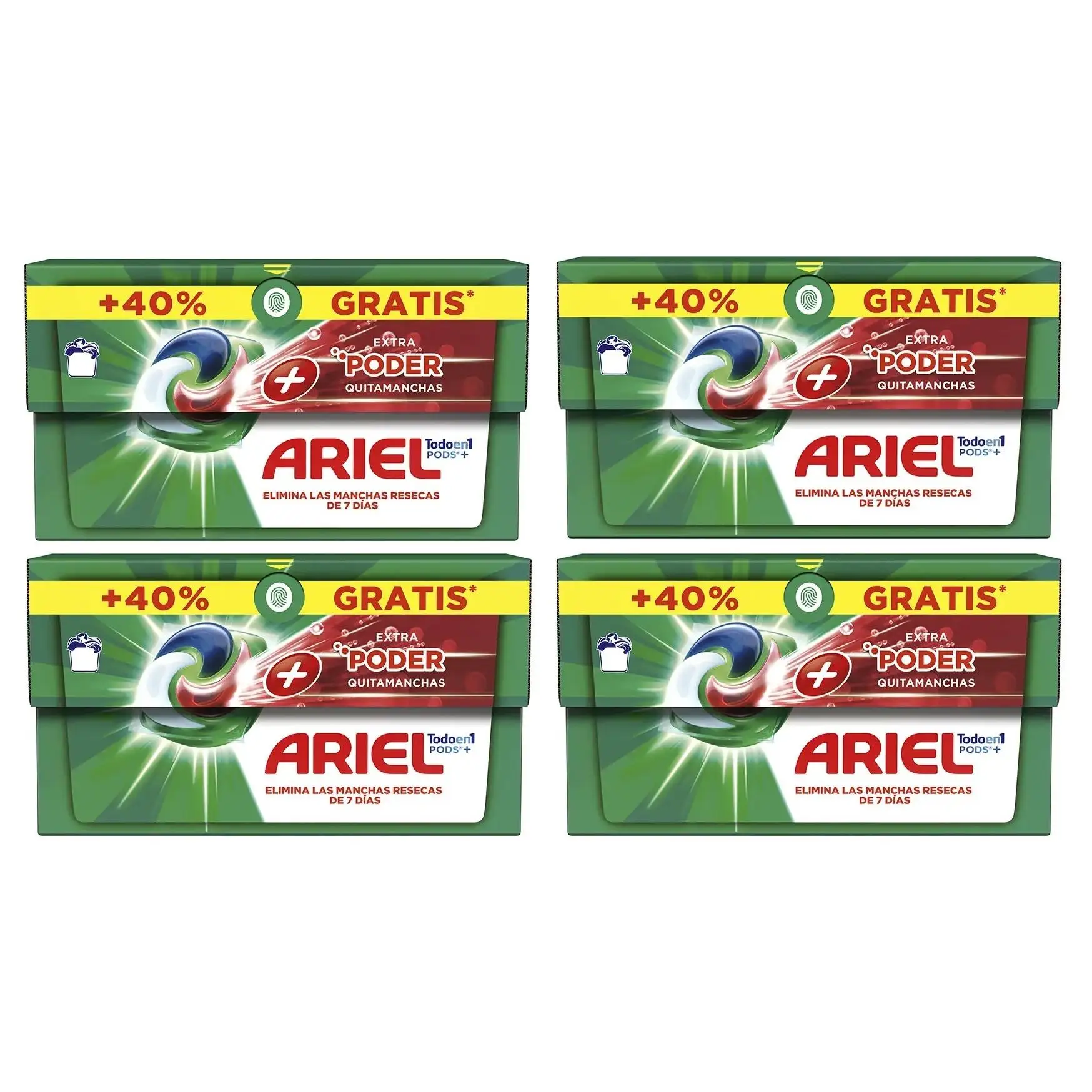 ARIEL PODS ALL IN ONE TOTAL PACK4 TOTAL 104 LAVADOS  CAPSULAS DETERGENTE EXTRA PODER QUITAMANCHAS PARA LAVADORA