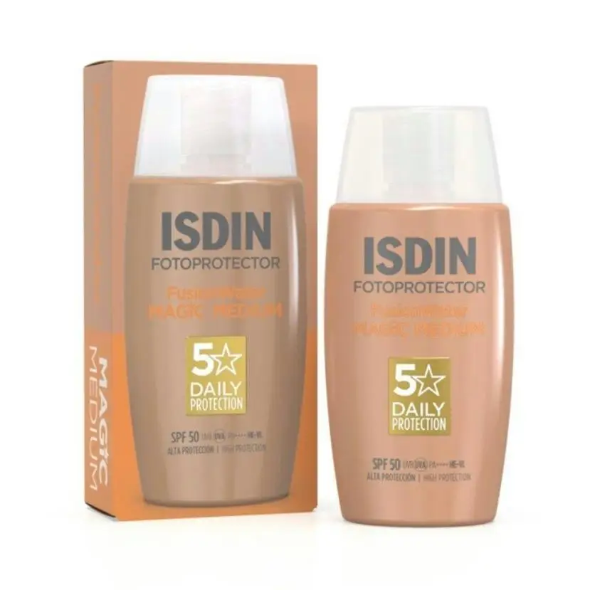 ISDIN Fotoprotector Fusion Water Color Medium, SPF 50, textura Ultraligera, 50 ml