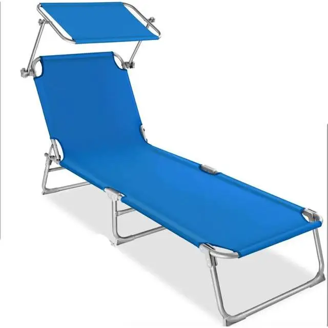Tumbona plegable portátil de aluminio para playa y piscina California Tumbonas de Aluminio, Mueble de Jardín, Parasol, Respaldo Ajustable, Exterior 
